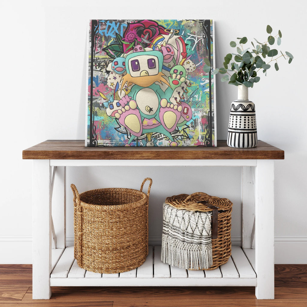 Poon Colorful Computer Character Canvas Wrap by GT Artland GT Artland