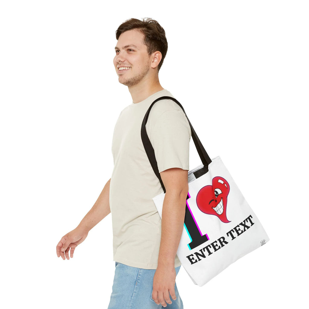 I ️ "Text" Tote Bag Front and Back by GT Artland