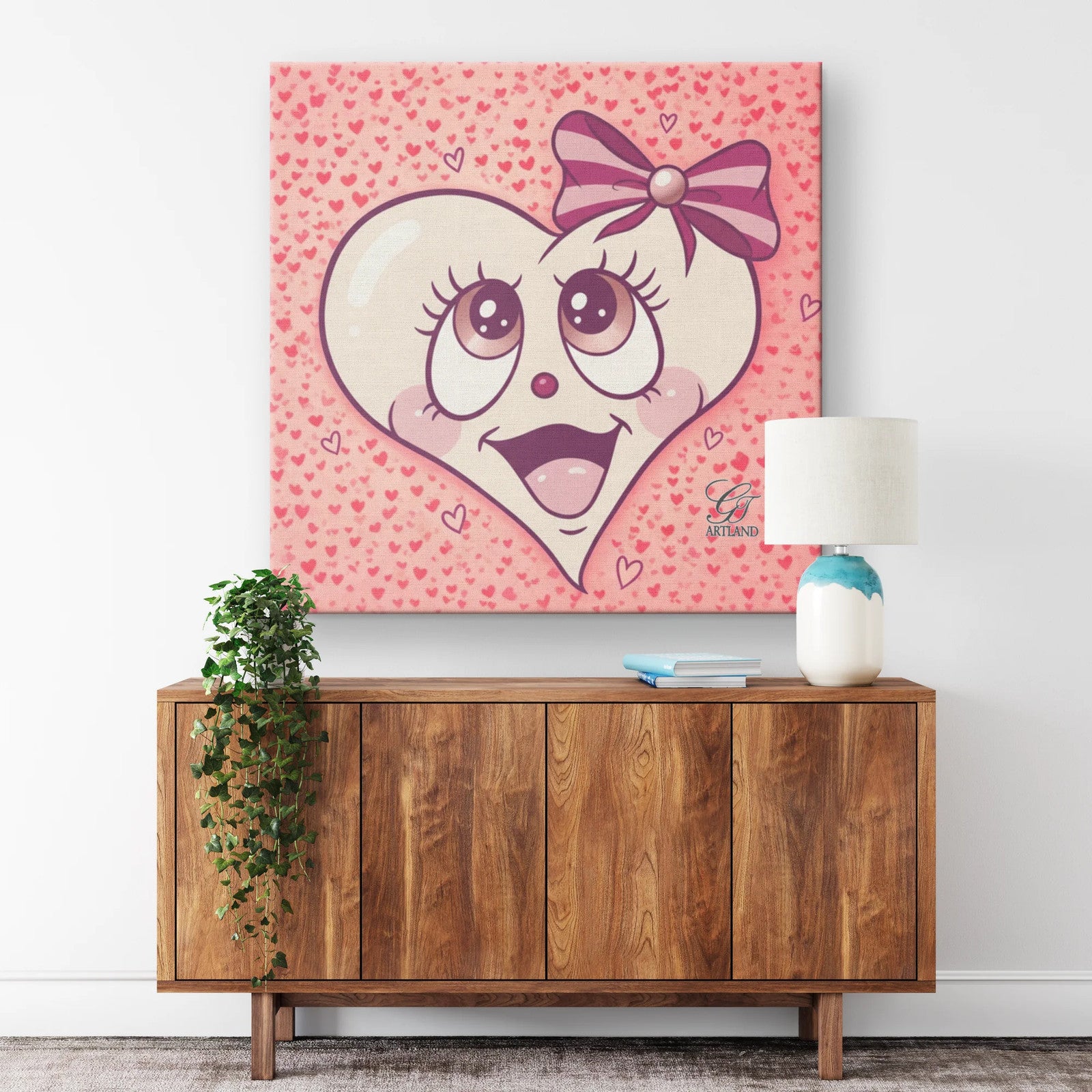 Cute Lolli Pop Art Love Edition Square Canvas Wrap by GT Artland