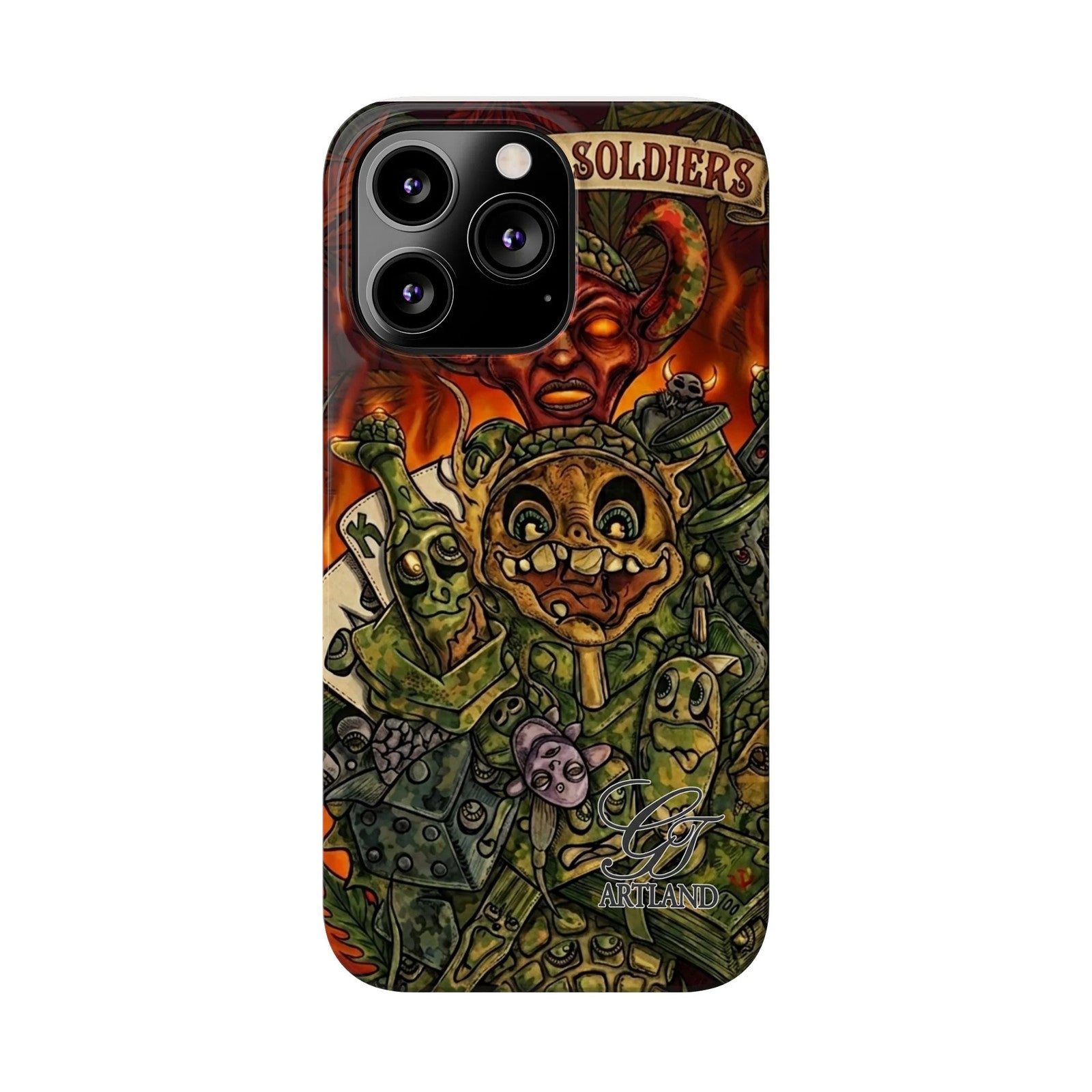 Devils Army Illustration Slim Phone Case | Horror Soldier Art by GT Artland