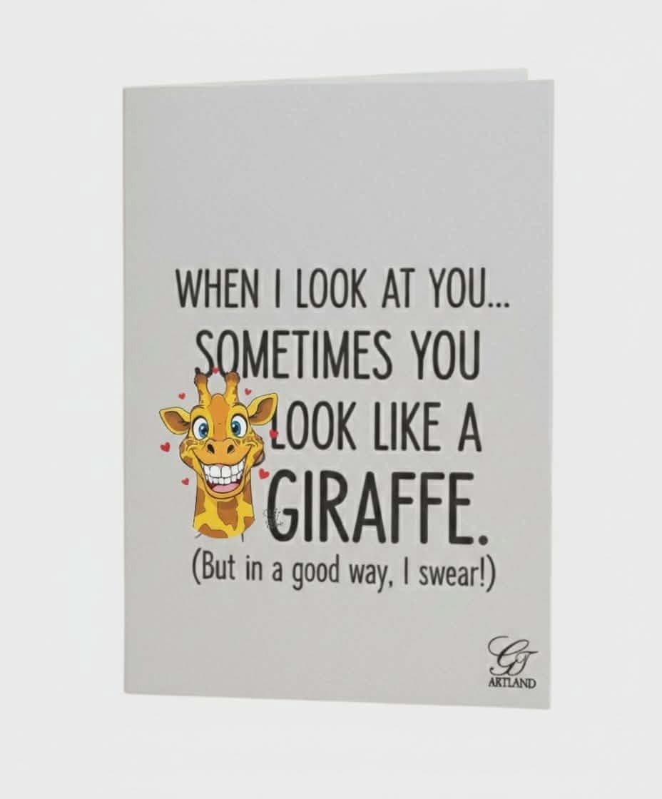"When I look at you, you look like a giraffe" Humor Color Card Set By GT Artland