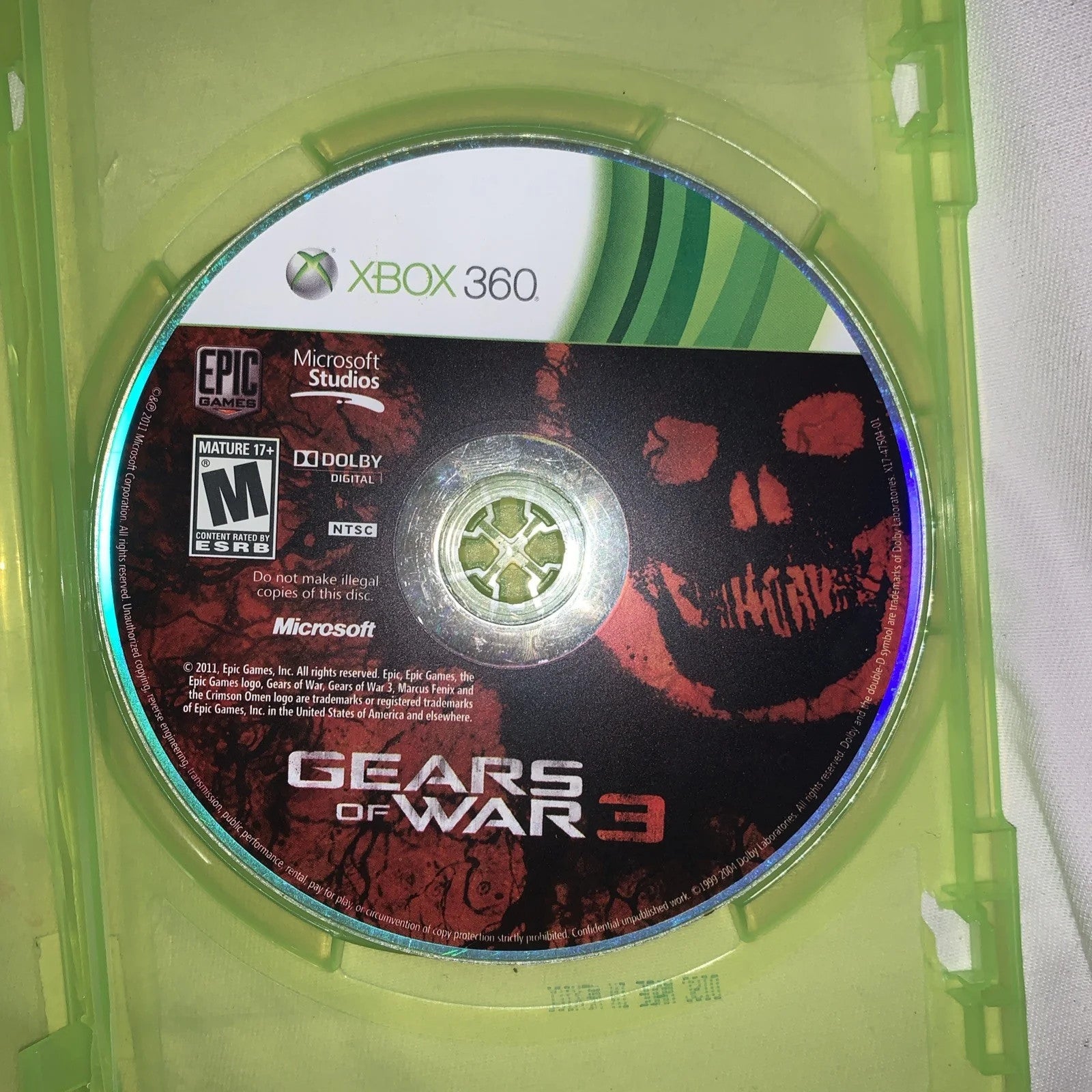 Gears of War 3 (Xbox 360, 2011) DISC ONLY, NO USPS TRACKING B22