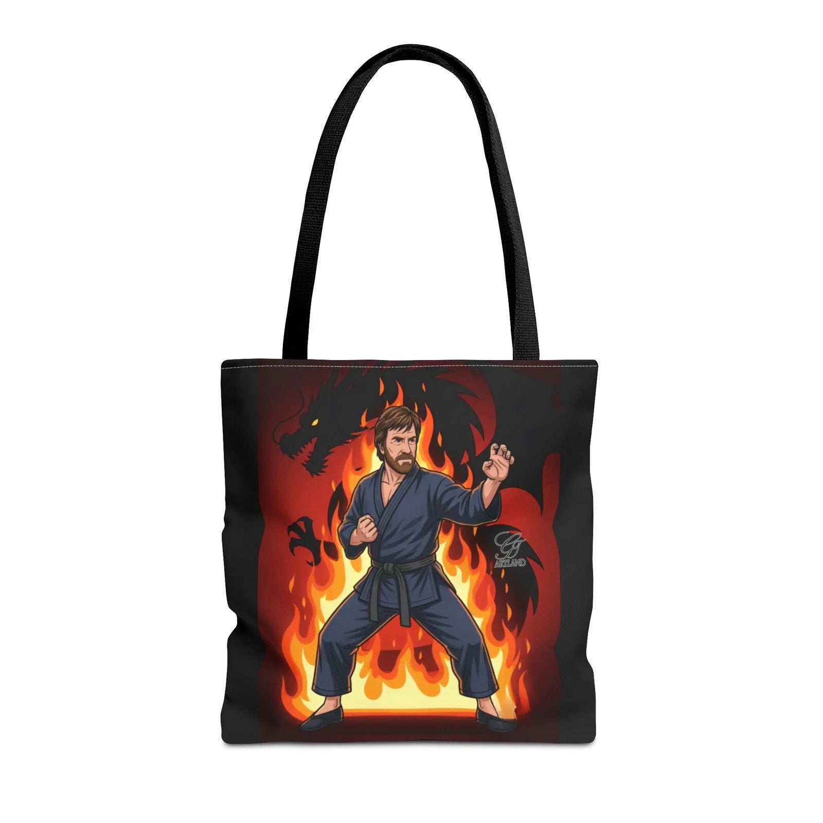 Flame Karate Fighter Chuck Norris Tote Bag | Martial Arts Fire Ninja