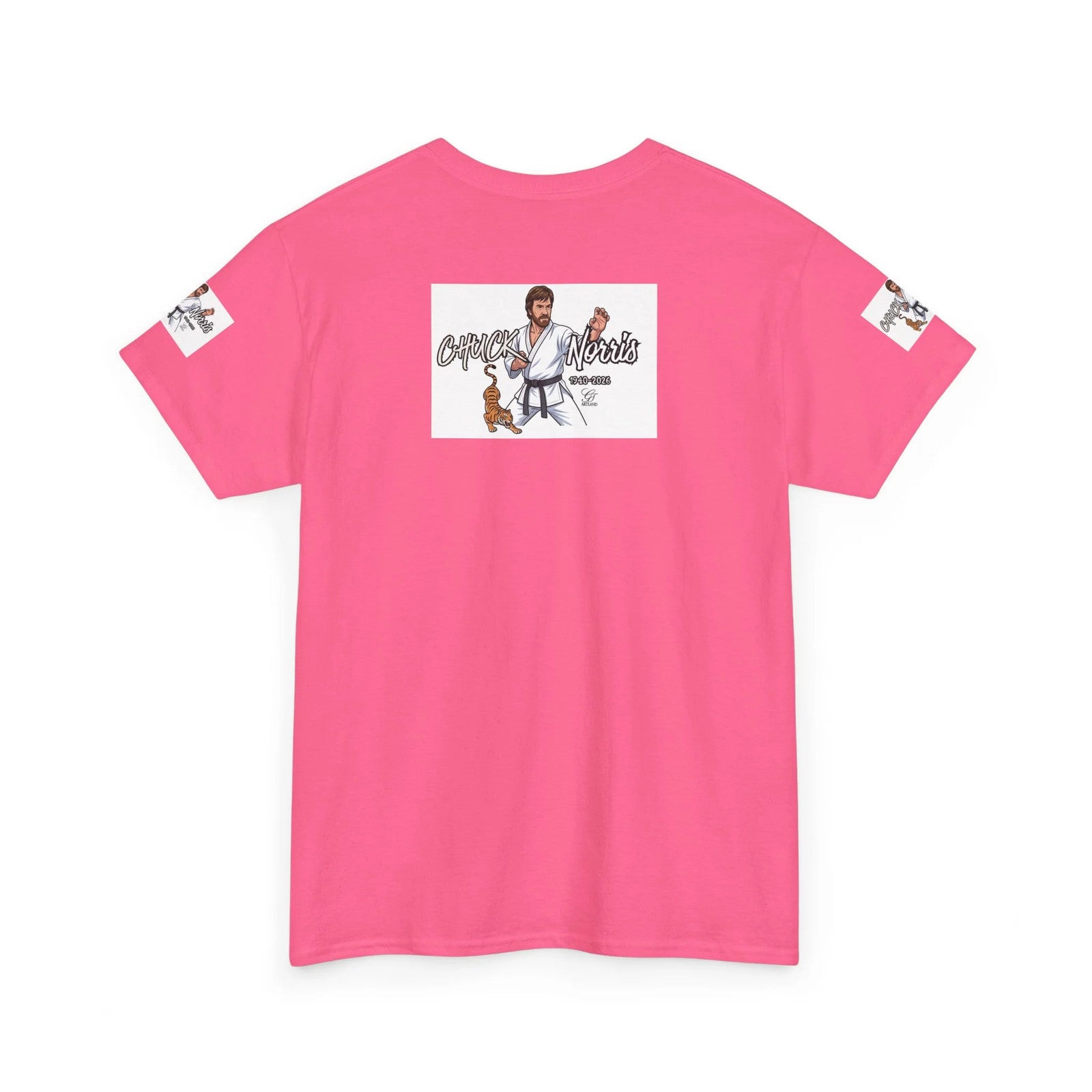 Chuck Norris Legend Martial Artist Cartoon with Tiger Tee | Retro Karate