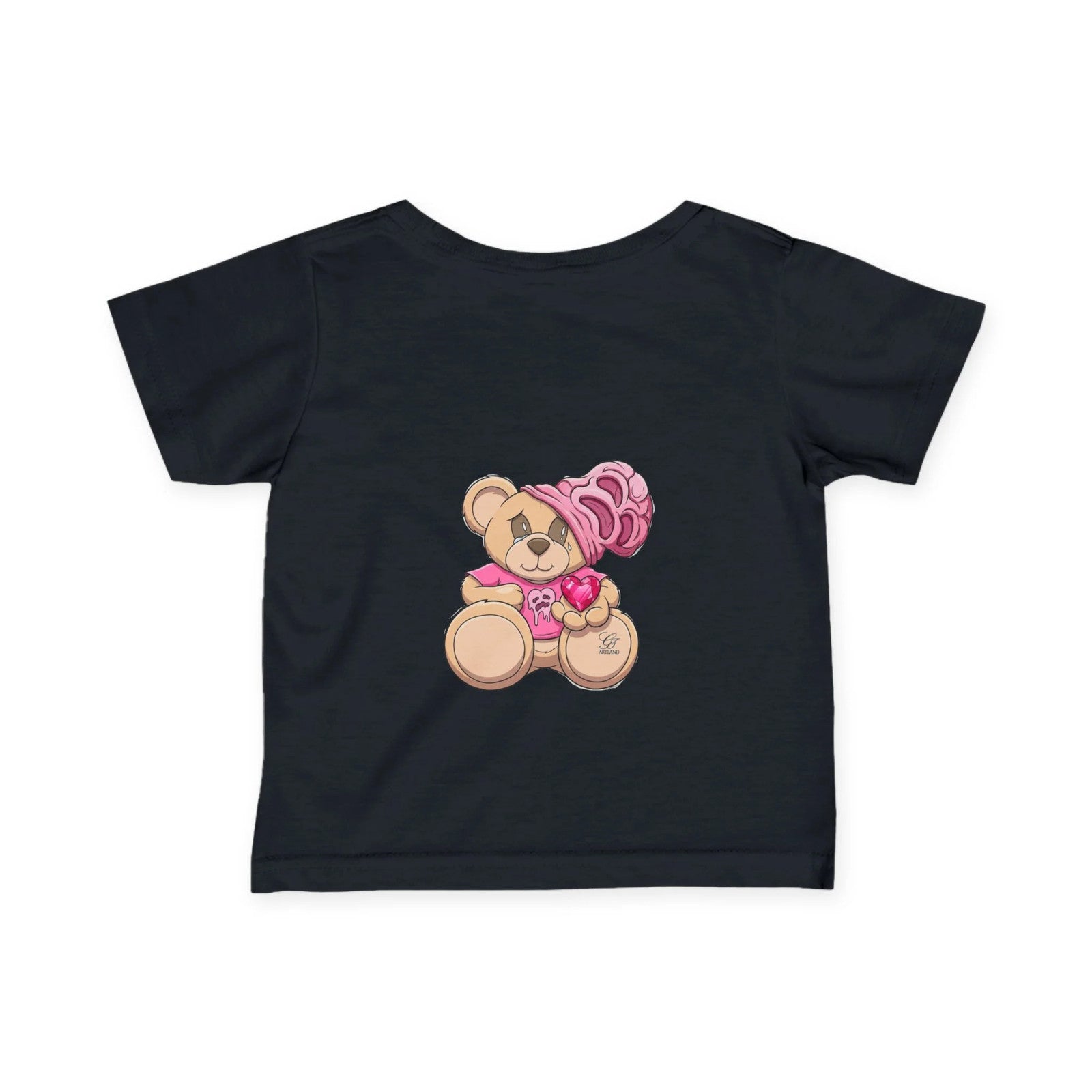 Teddy Bear with Heart Tees Infant Tee | Cute Pink Bear Baby Shirt by GT Artland