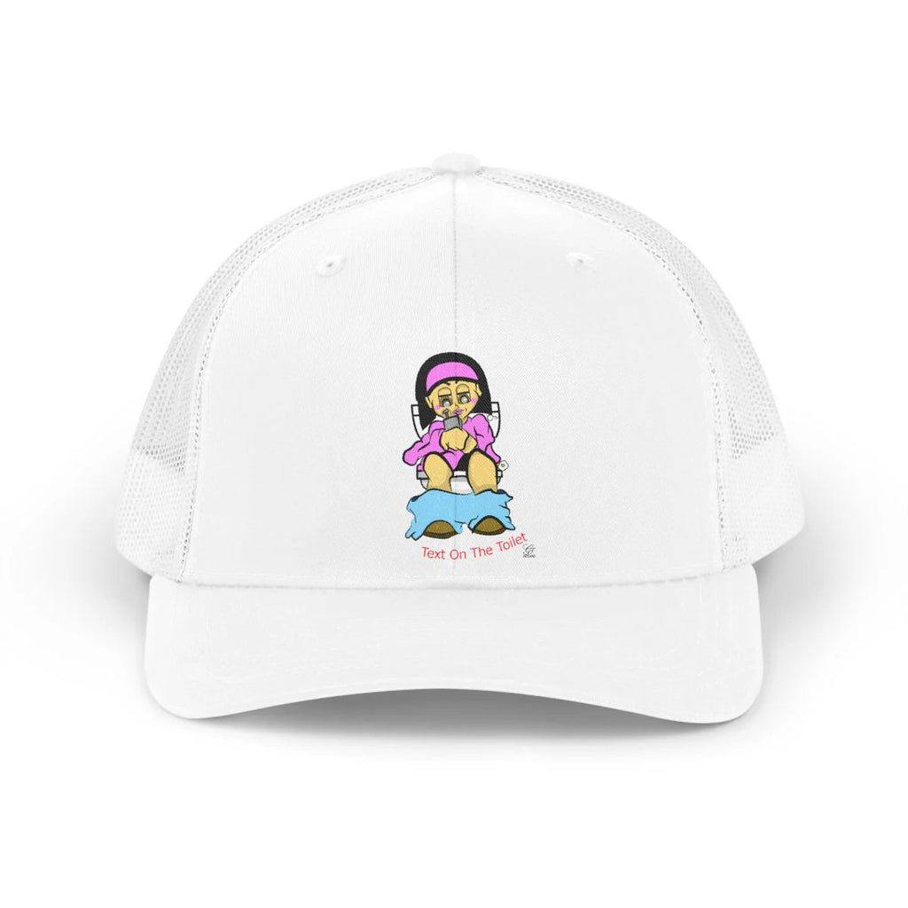 Texting On The Toilet Retro Humor Trucker Retro Hat by GT Artland