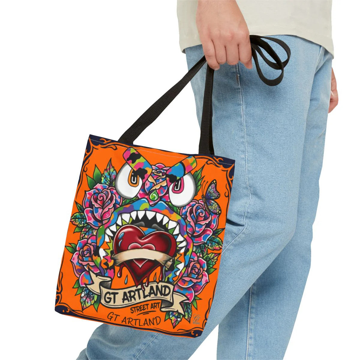 Colorful Gape Tattoo Monster Heart Tote Bag Designer Pumpkin Edition | All-Over