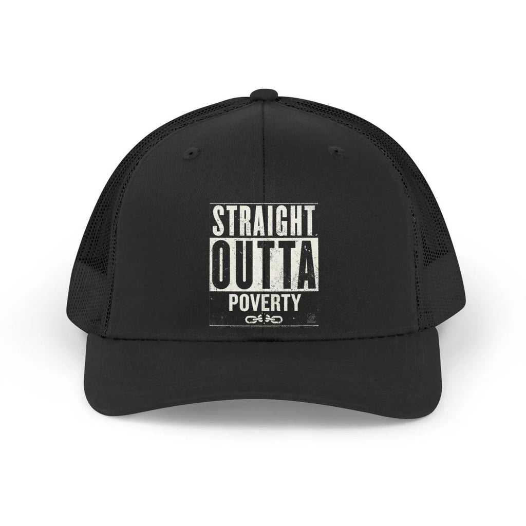 Straight outta poverty Trucker Retro Hat by GT Artland