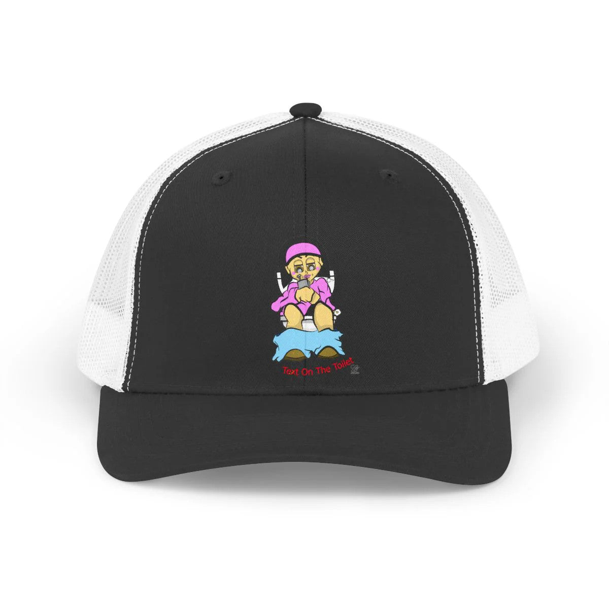 Texting On The Toilet Retro Humor Trucker Retro Hat by GT Artland