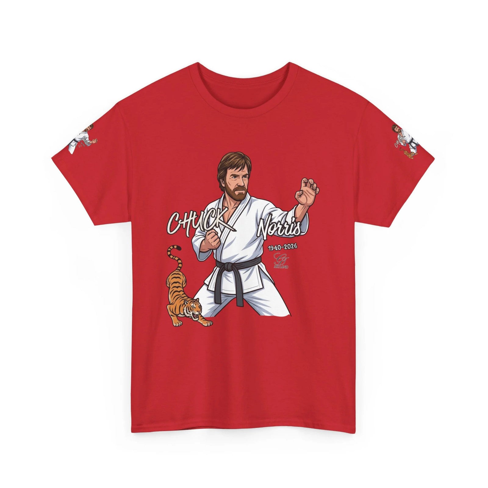 Chuck Norris Karate Pose T-Shirt | Tiger Illustration, Martial Arts Tee by GT