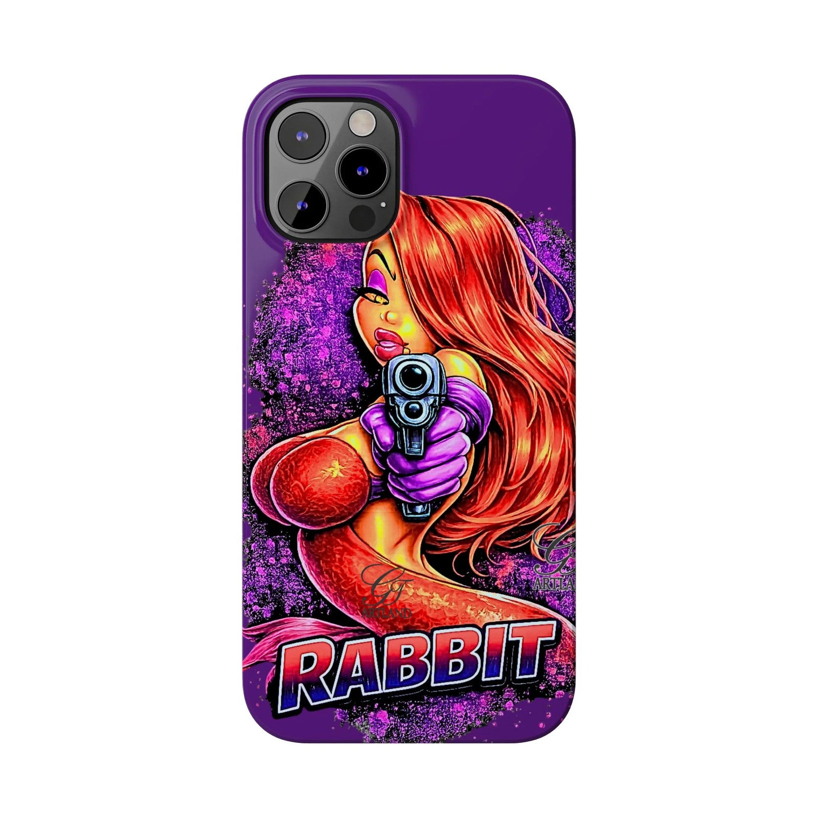 Pinup Rabbit Vixen Gun Girl Phone Case | Slim Phone Cases by GT Artland