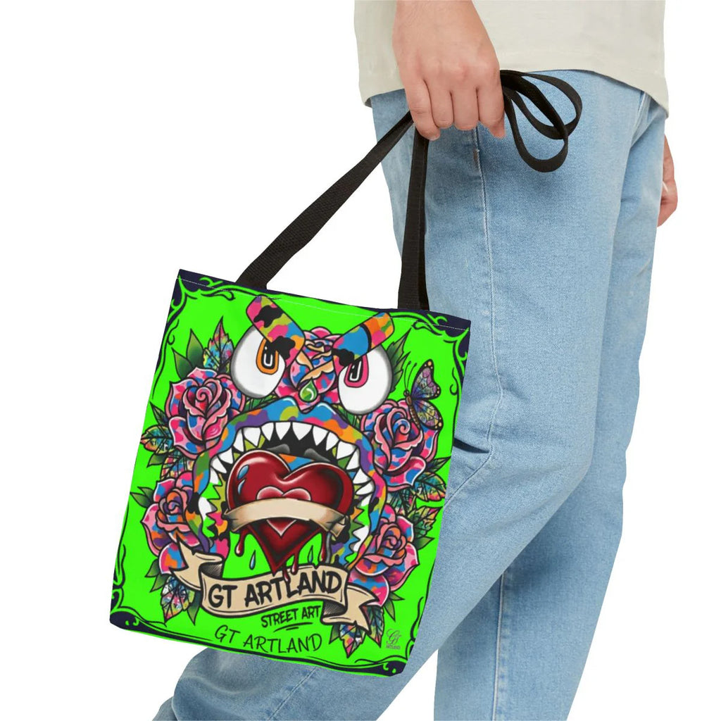 Colorful Gape Tattoo Monster Heart Tote Bag Slime Green Designer Edition |