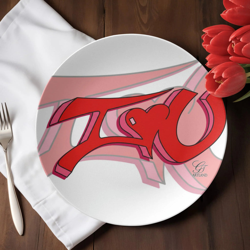 I Love You 3D Graffiti Graphic 10” Plate by GT Artland