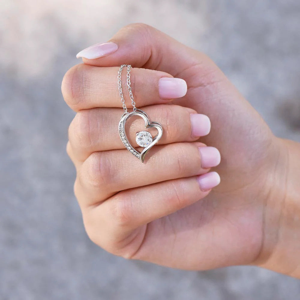 Forever Love Necklace with On Demand Custom Personalized Message Card
