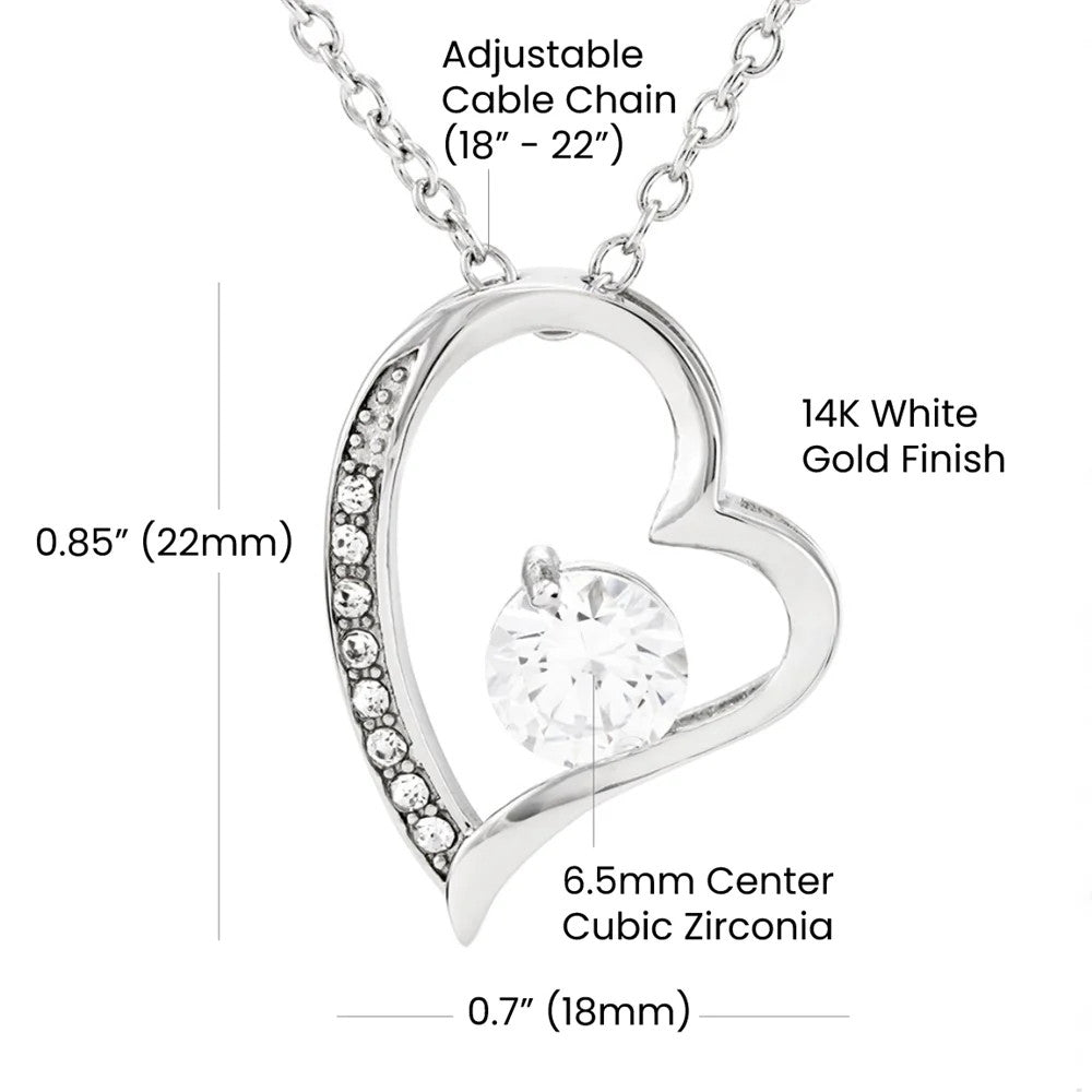 Forever Love Necklace with On Demand Custom Personalized Message Card