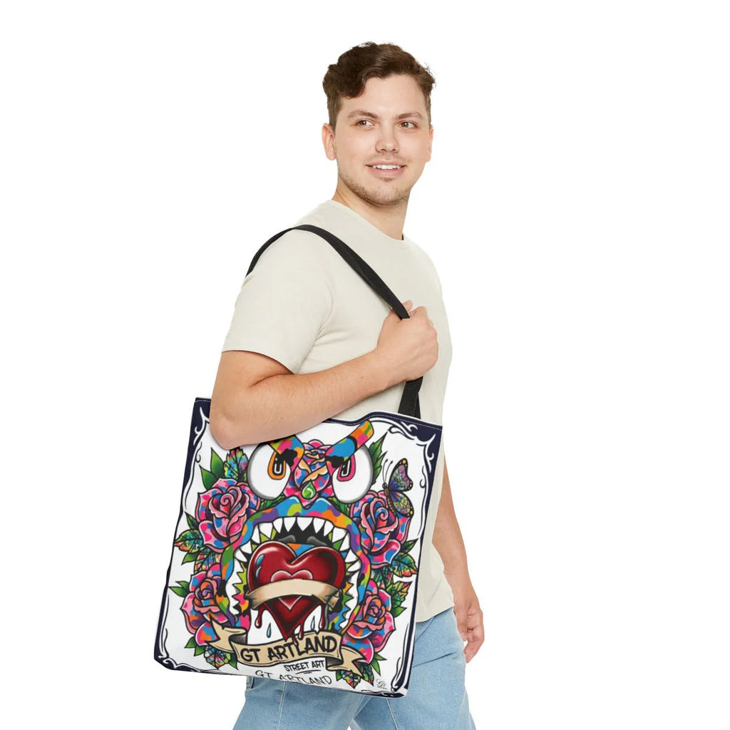 Colorful Gape Tattoo Monster Heart Tote Bag Designer Edition | All-Over Print
