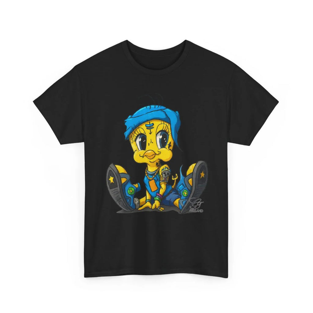 Blue Bandana Ghetto Tweet Bird Designer Unisex style Heavy Cotton Tee BY GT
