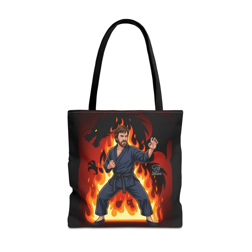 Flame Karate Fighter Chuck Norris Tote Bag | Martial Arts Fire Ninja