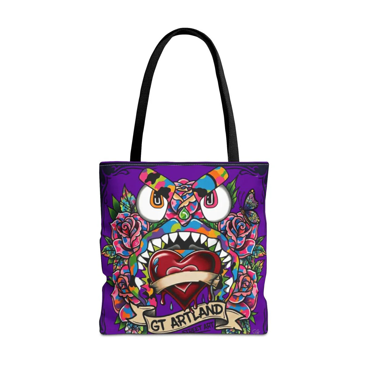 Colorful Gape Tattoo Monster Heart Tote Bag Designer Purple Haze Edition |
