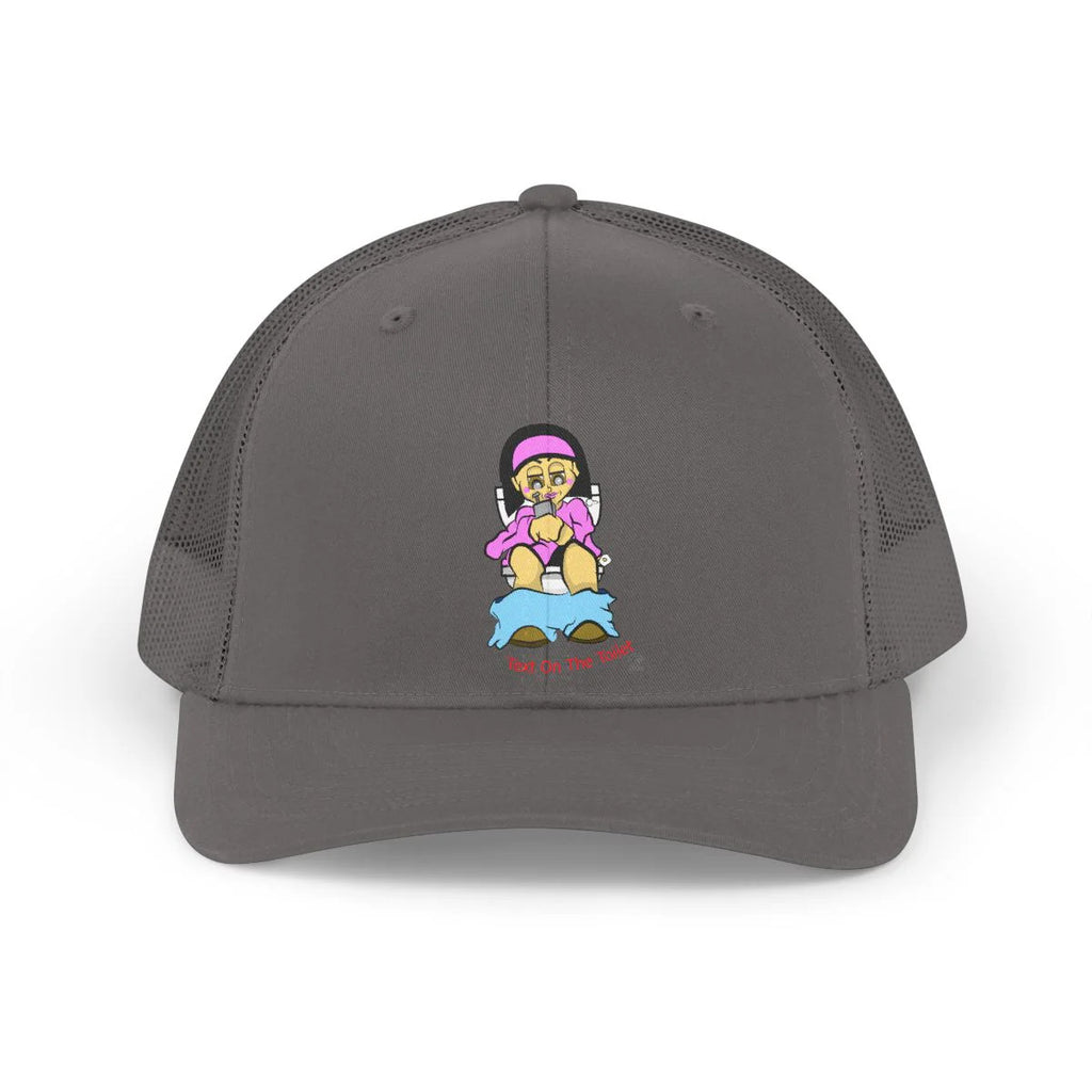 Texting On The Toilet Retro Humor Trucker Retro Hat by GT Artland