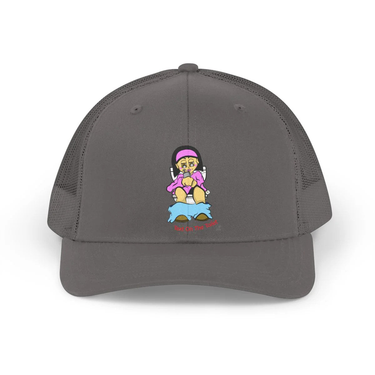 Texting On The Toilet Retro Humor Trucker Retro Hat by GT Artland