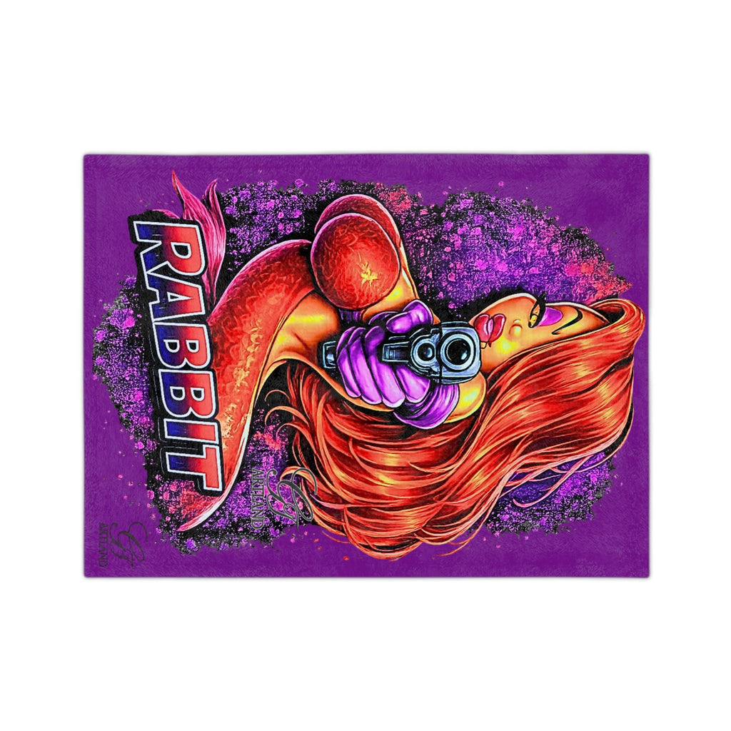 Rabbit Femme Fatale Blanket | Velveteen Microfiber Blanket by GT Artland