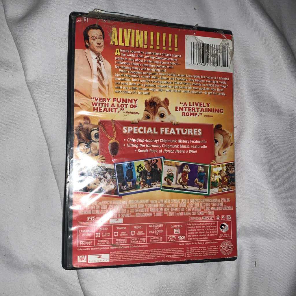 Alvin and the Chipmunks (DVD, 2008, Canadian Dual Side)