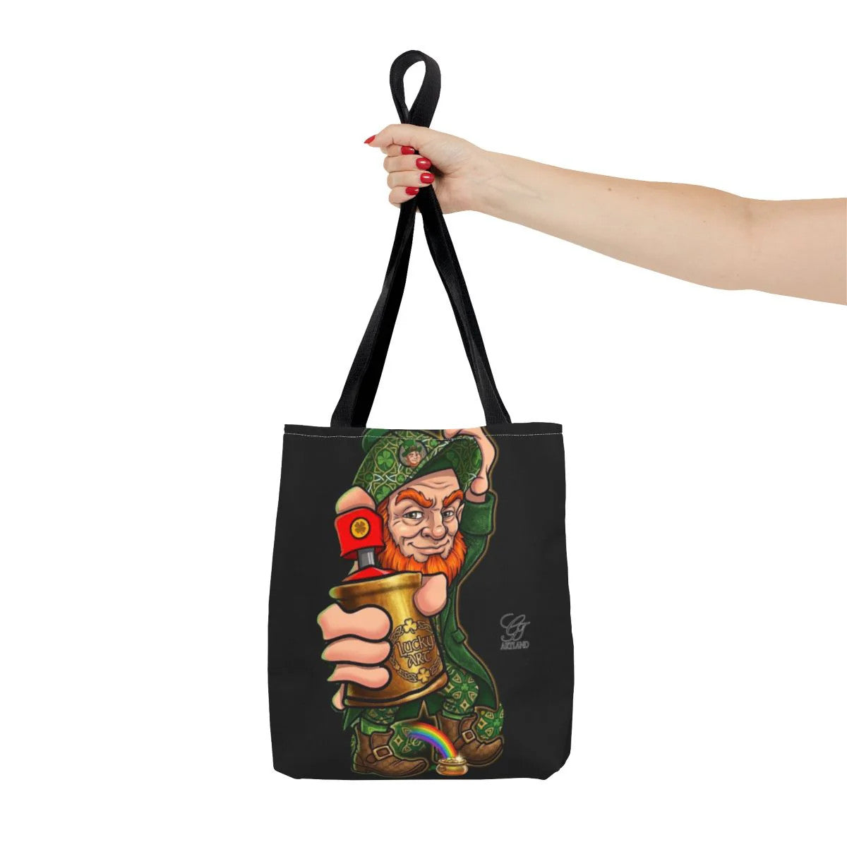 Spray Can Leprechaun Designer Tote Bag by GT Artland