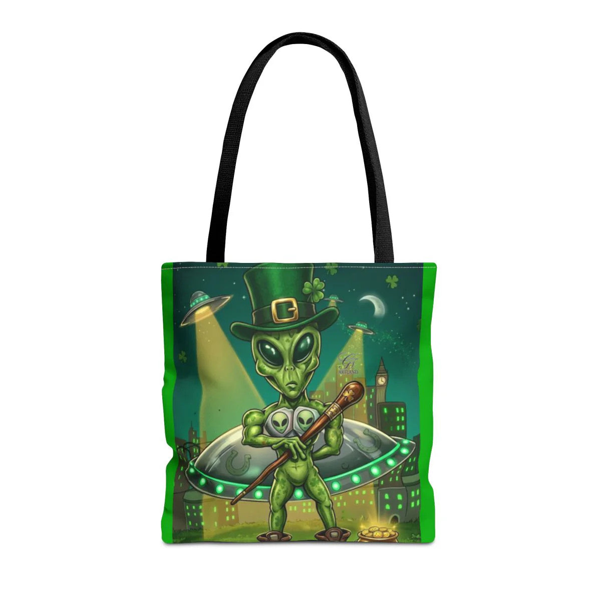"Lucky Art" Urban Shamrock Designer Alien UFO Graffiti St. Patrick Theme