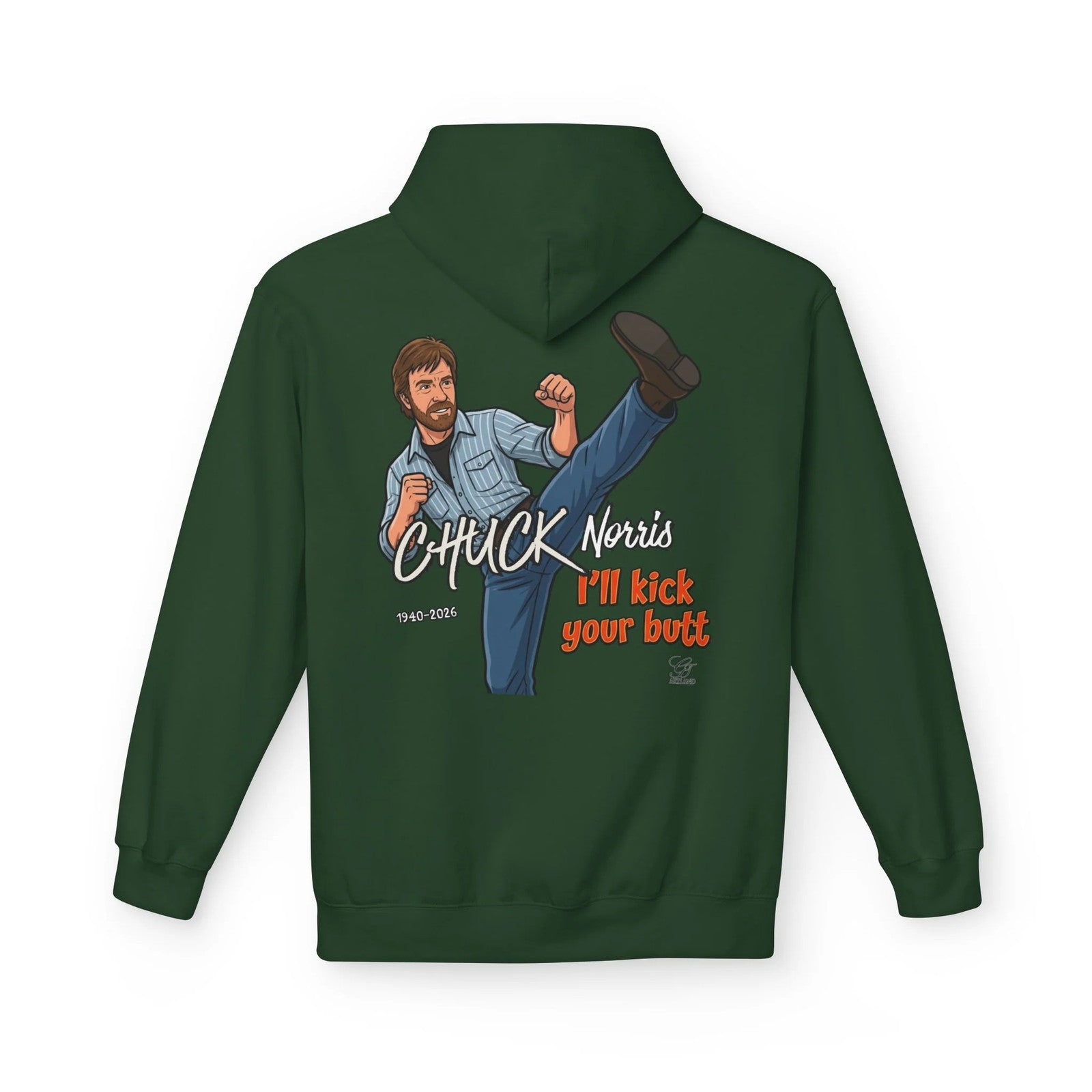 Chuck Norris Kick Hoodie | Retro Martial Arts Illustration by GT Artland
