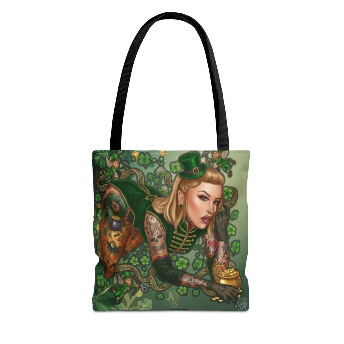 Irish St. Patick Theme Sexy Hot Irish Vixen with Tattoos Designer Tote Bag by