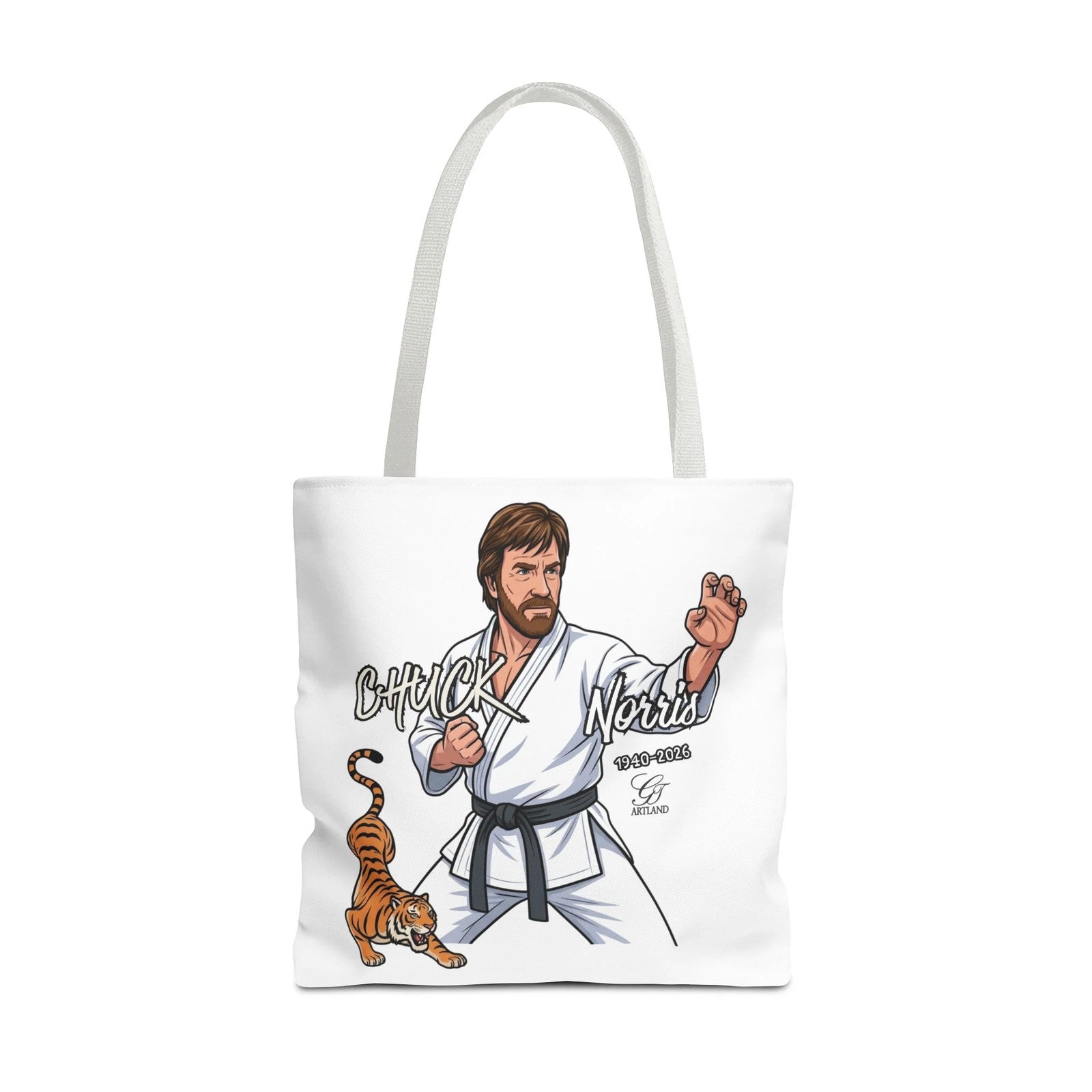 Chuck Norris karate pose Tote Bag | martial arts tiger illustration by GT