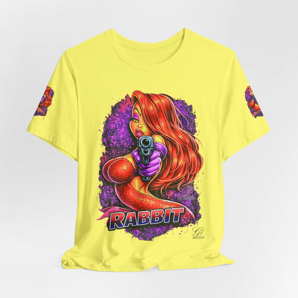 Rabbit Pinup Girl T-Shirt | Retro Comic Femme Fatale Graphic Tee by GT Artland