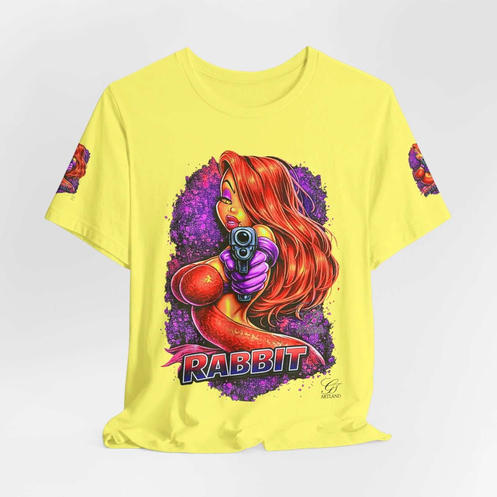 Rabbit Pinup Girl T-Shirt | Retro Comic Femme Fatale Graphic Tee by GT Artland