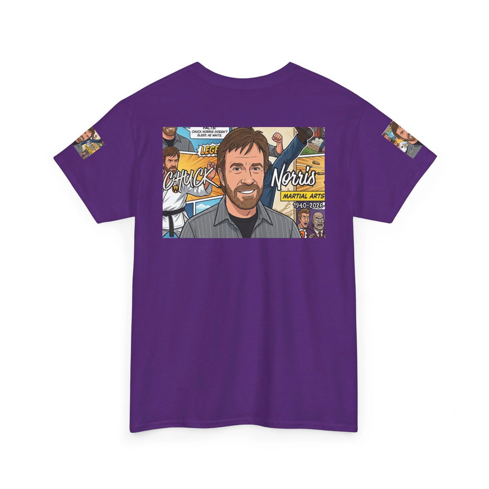 Chuck Norris Legacy Retro Martial Artist Portrait T-Shirt | Comic Style