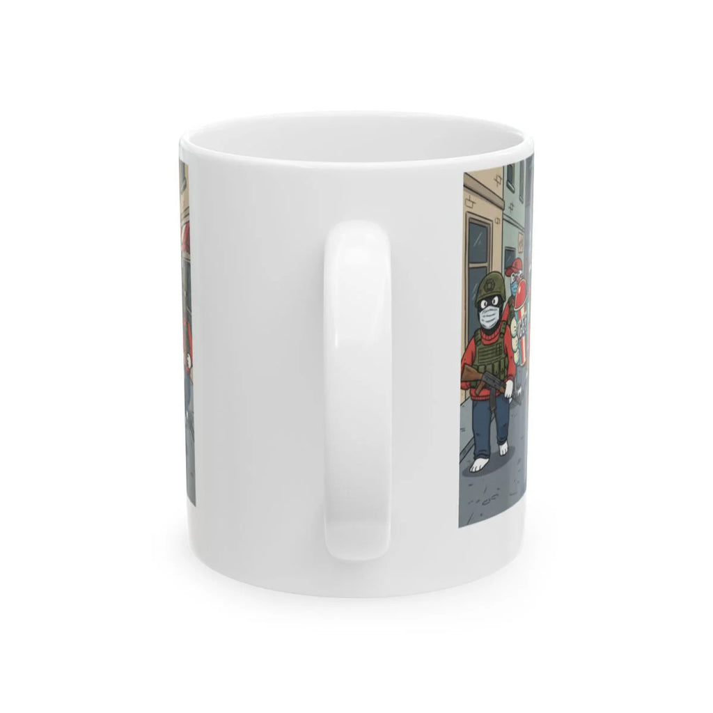 ICE Protest Free Refills Ceramic Mug, (11oz, 15oz) by GT Artland