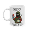 STAY STRAPPED Ceramic Mug, (11oz, 15oz) by GT Artland