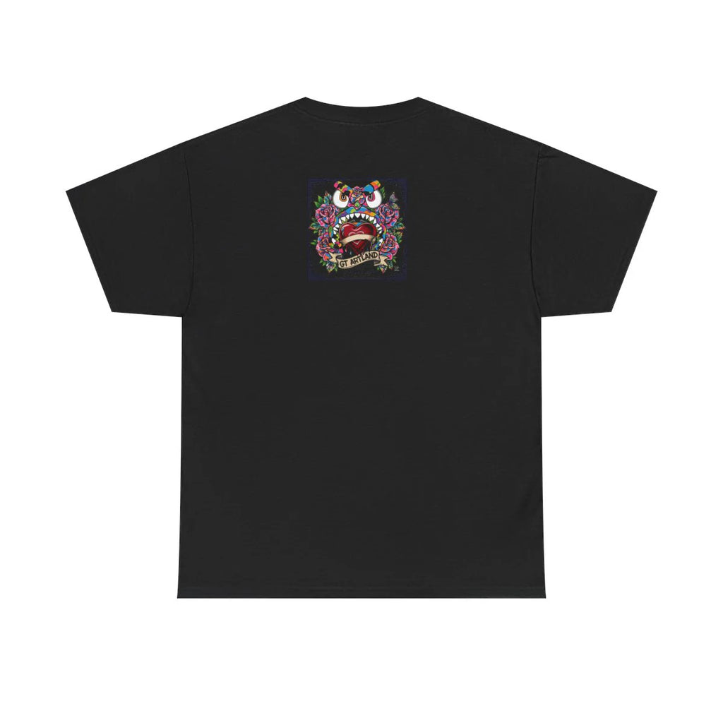 Gape Hearts and Roses Camo High Fashion Designer Unisex Heavy Cotton Tee BY GT