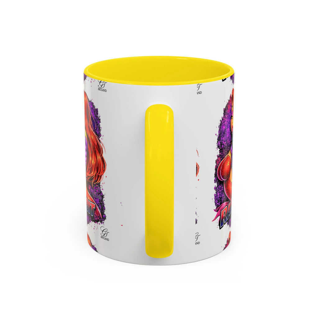 Pinup Redhead Vixen with Gun Rabbit Mug | Accent Coffee Mug 11oz 15oz by GT