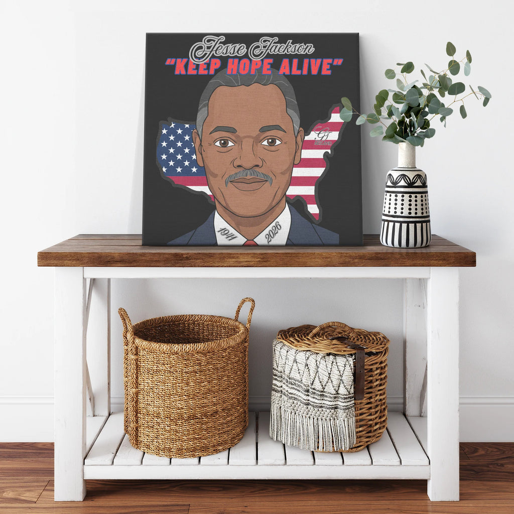 "Keep Hope Alive" Jesse Jackson Urban USA Toon 1941-2026 Limited Edition Canvas