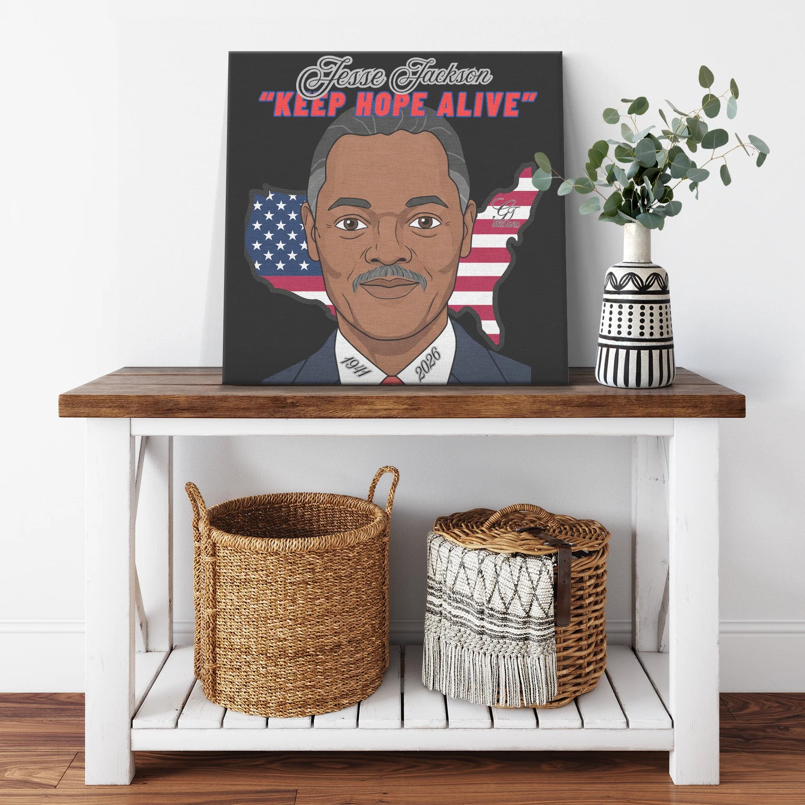 "Keep Hope Alive" Jesse Jackson Urban USA Toon 1941-2026 Limited Edition Canvas