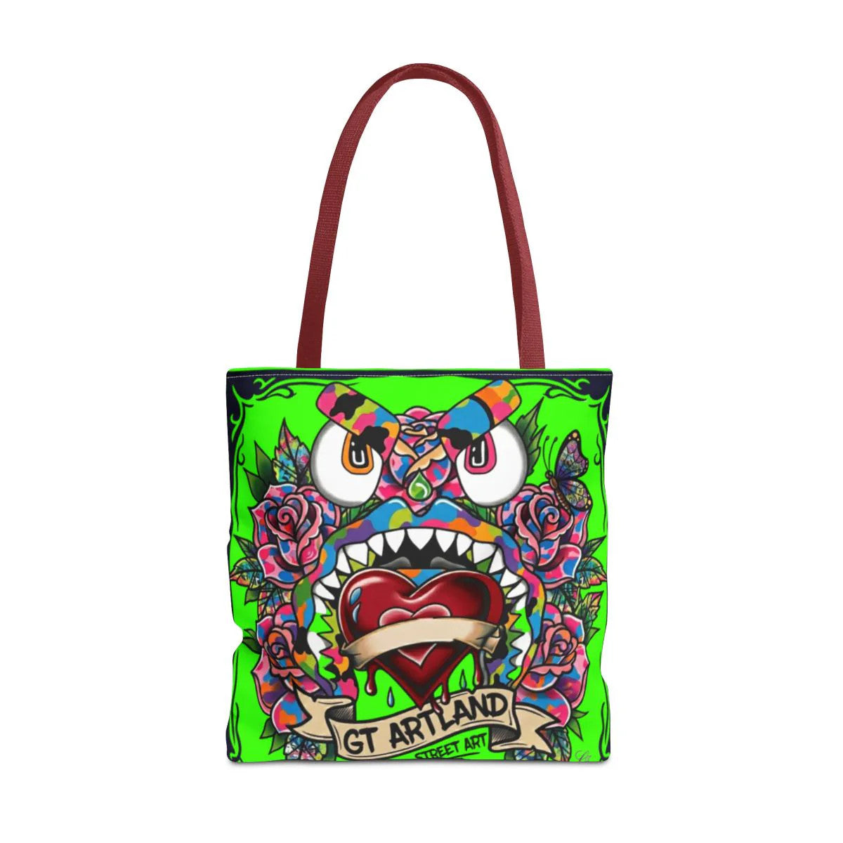 Colorful Gape Tattoo Monster Heart Tote Bag Slime Green Designer Edition |