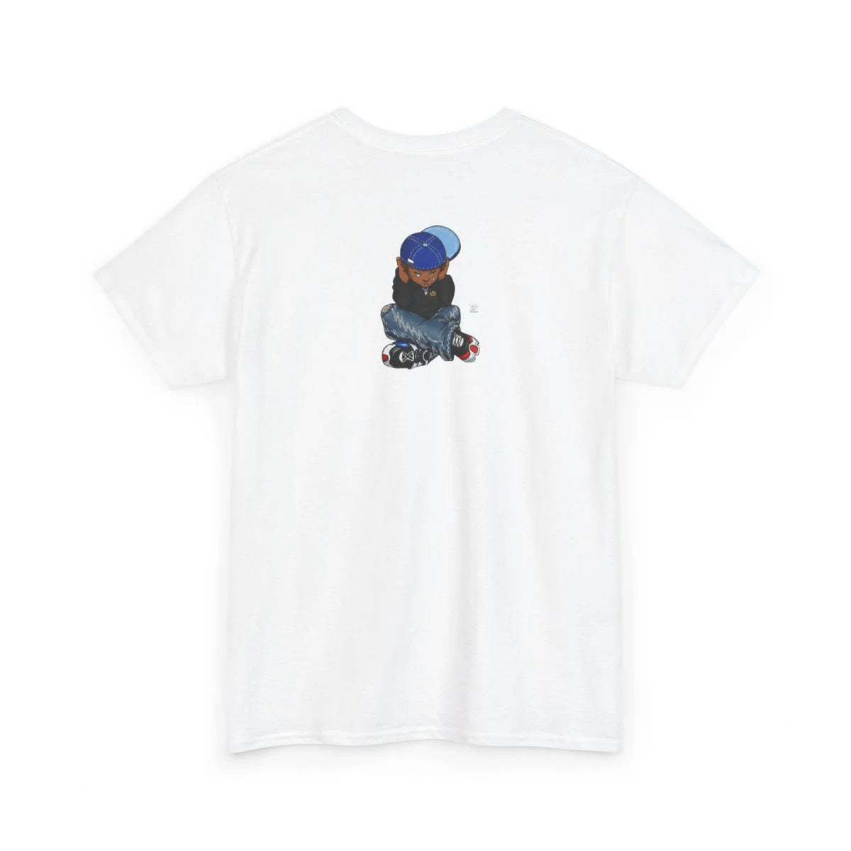 Ebony Sad Boy Crying Urban Toon Unisex style Heavy Cotton Tee BY GT ARTLAND