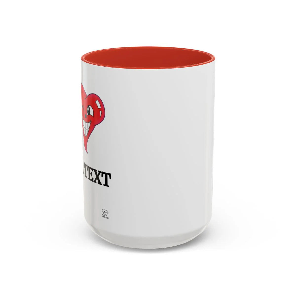 I ️ "Add Any Text" Happy Heart Classic Accent Coffee Mug (11, 15oz) by GT