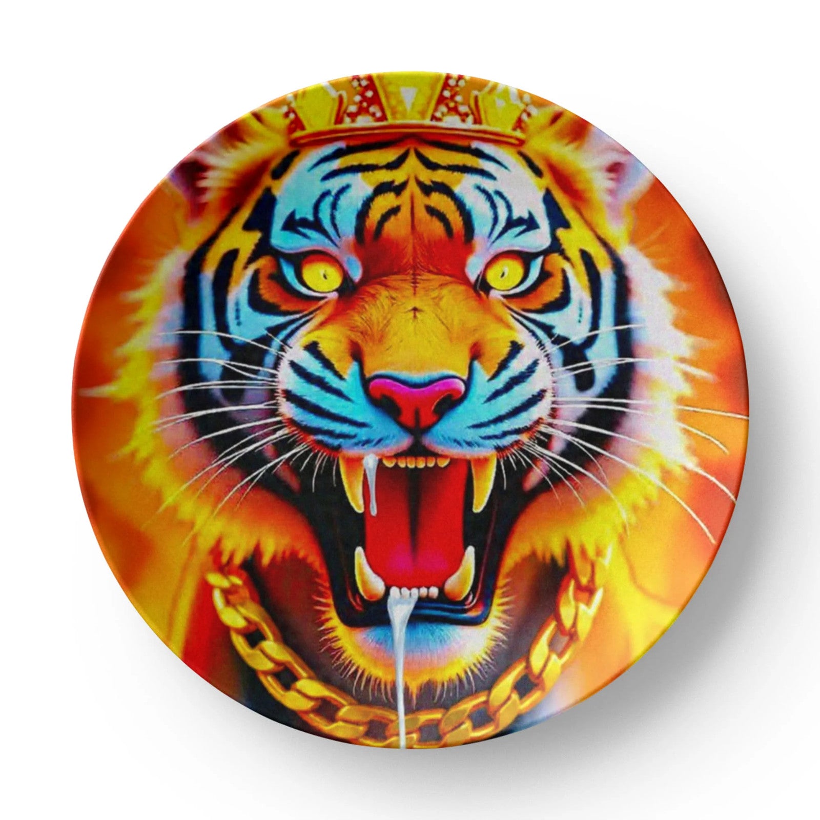 King GT Tiger Drool with Gold Chain Elite 10” Plate by GT Artland