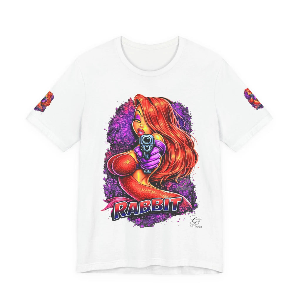 Rabbit Pinup Girl T-Shirt | Retro Comic Femme Fatale Graphic Tee by GT Artland