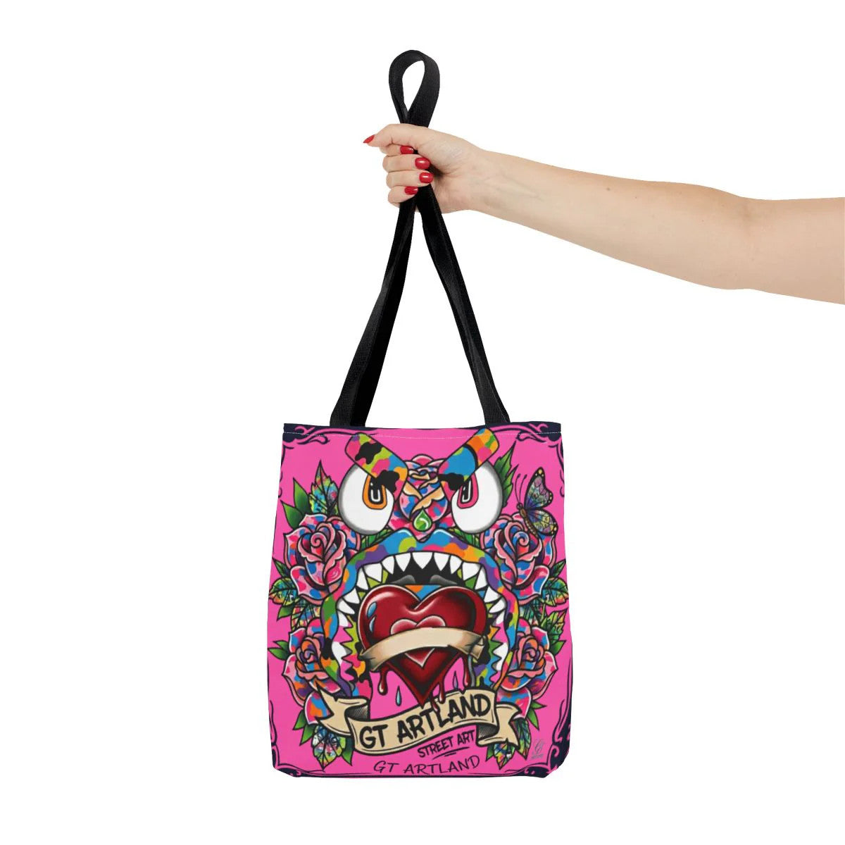 Colorful Gape Tattoo Monster Heart Tote Bag Designer Pinky Edition | All-Over