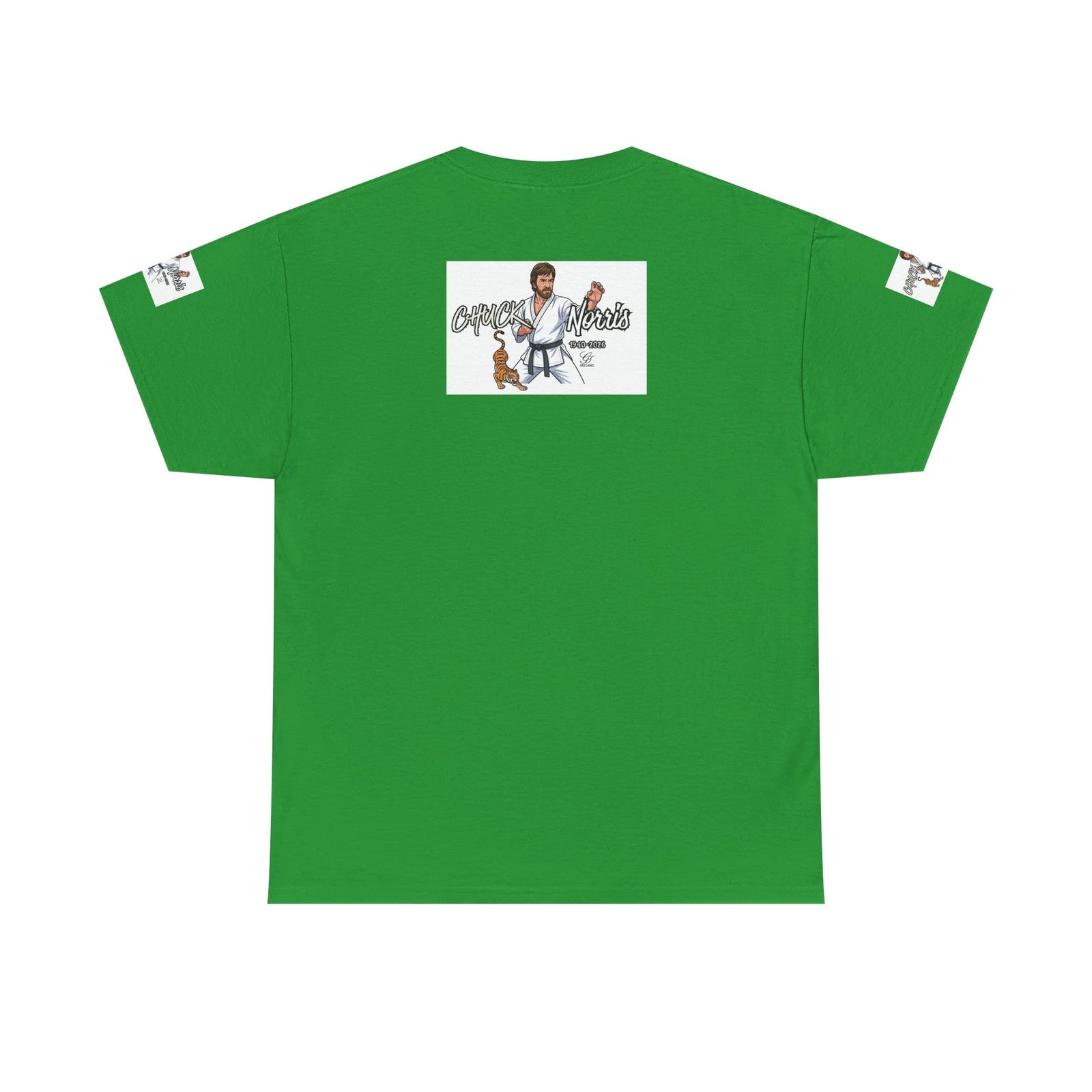 Chuck Norris Legend Martial Artist Cartoon with Tiger Tee | Retro Karate