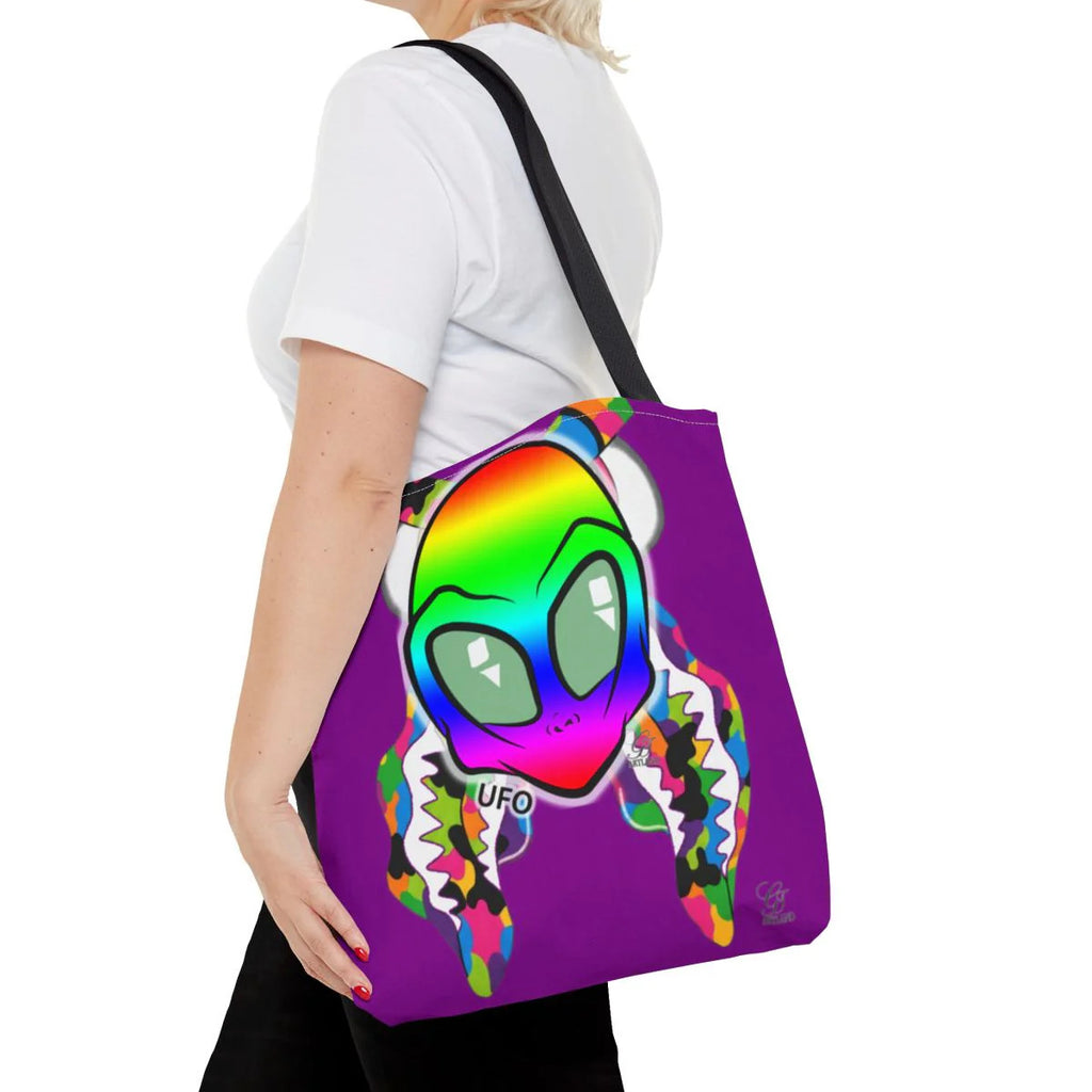 UFO Gape Gator Fatigue Designer Bite Tote Bag (AOP) by GT Artland