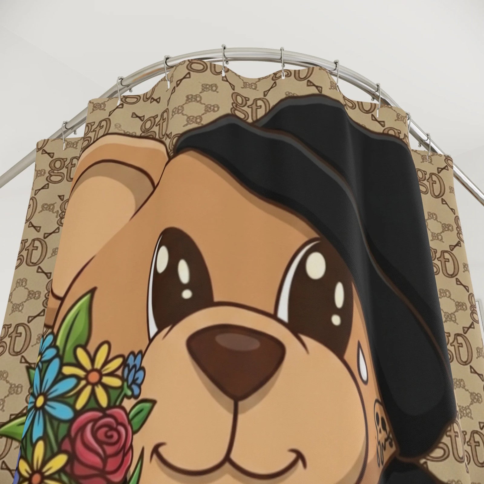 Tattooed Teddy Bear Shower Curtain by GT Artland